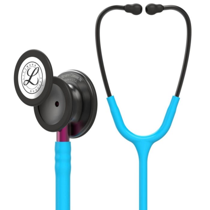 Στηθοσκόπιο 3M™ Littmann Classic III Turquoise με κώδ.smoke, στέλεχος pink 5872 - Image 1
