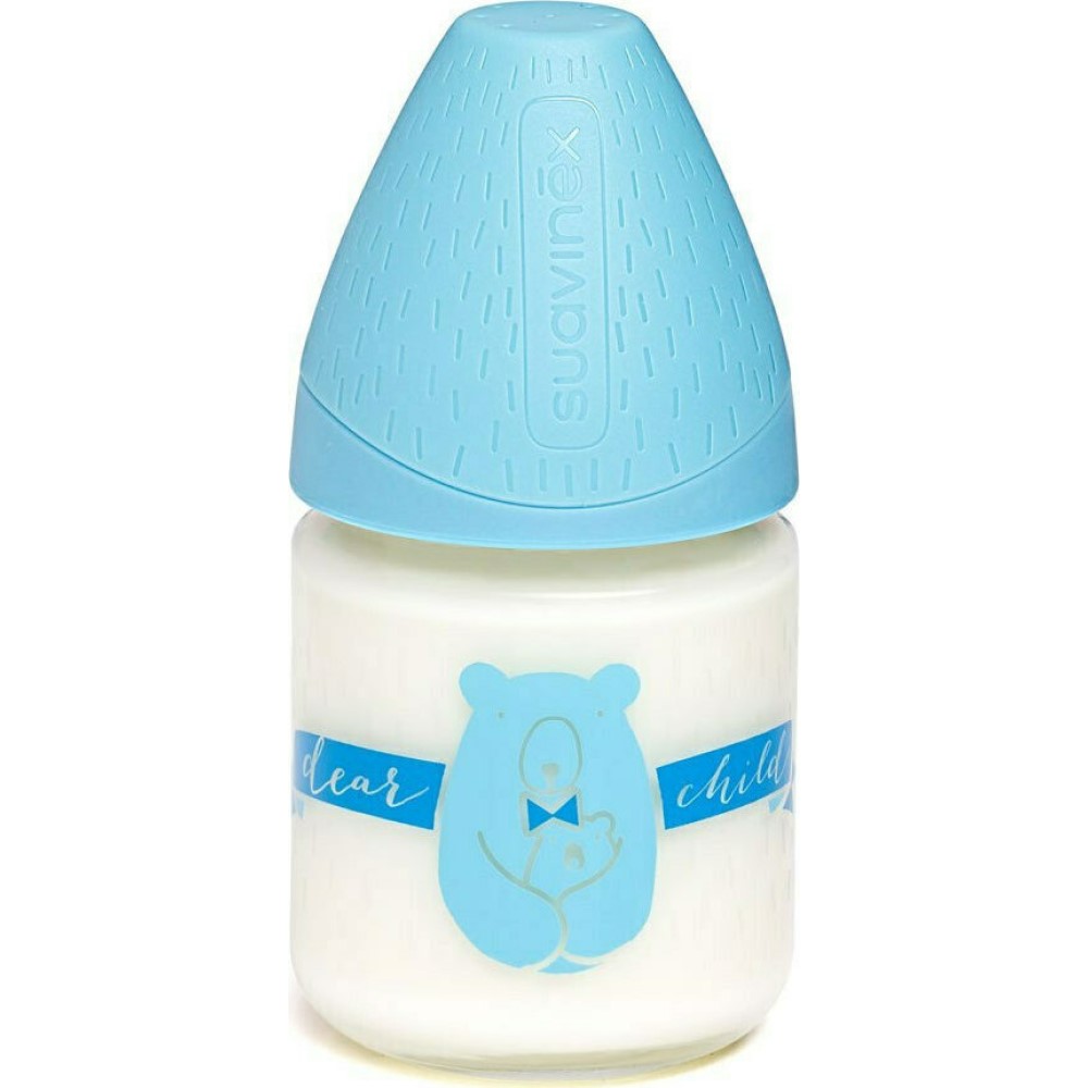 Suavinex Γυάλινο Μπιμπερό Meaningful Life Θηλή Σιλικόνης 120ml για 0-6 μηνών Ciel 3303480 - Image 1