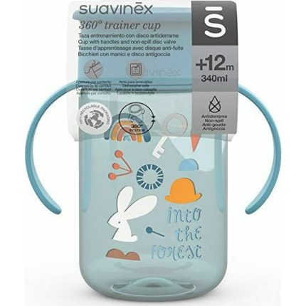 Suavinex Παιδικό Ποτηράκι Trainer Cup "Forest" από Πλαστικό 340ml για 12m+ Blue 3400765