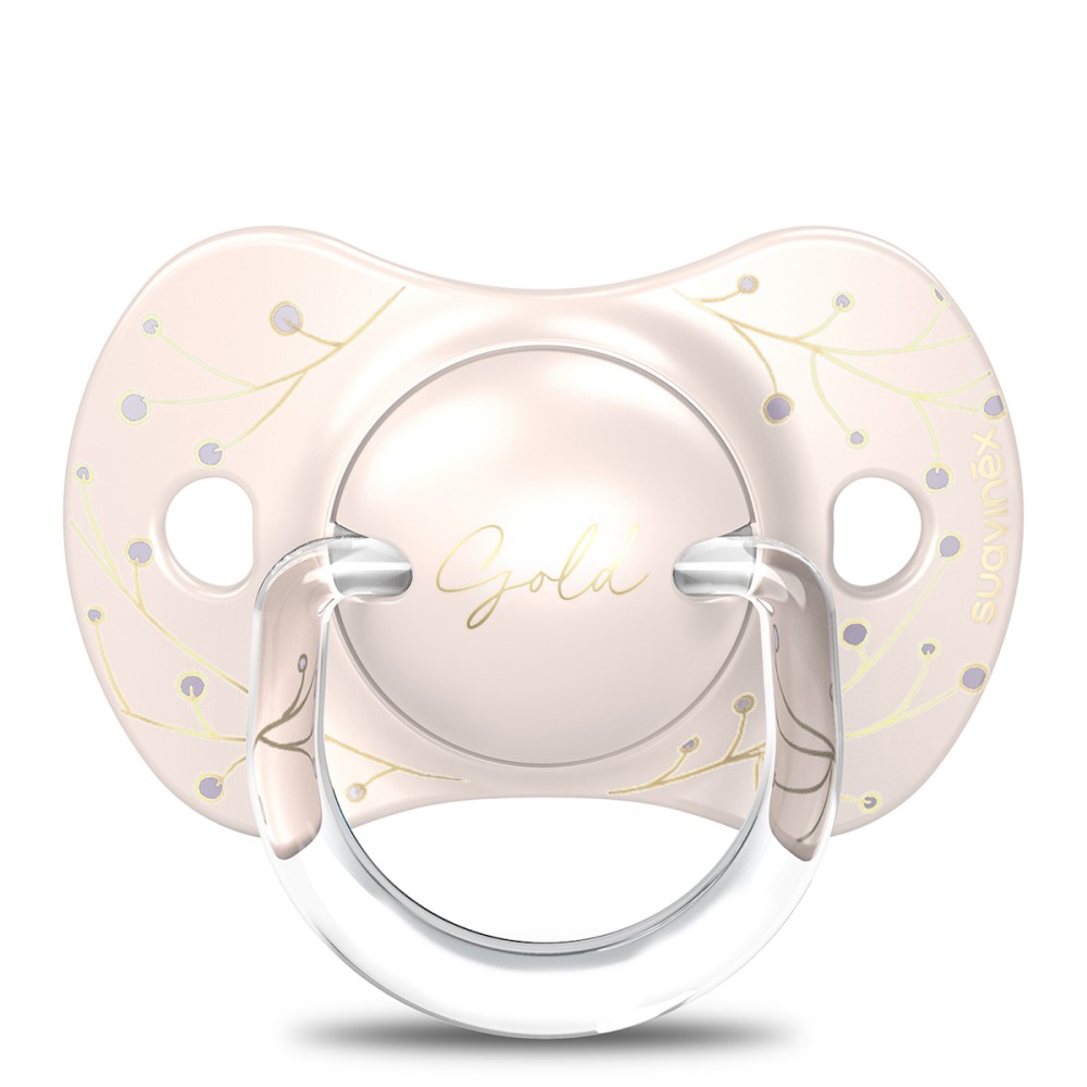 Suavinex Πιπίλα Σιλικόνης για 0-6 μηνών Premium Gold PInk 3162097 - Image 1