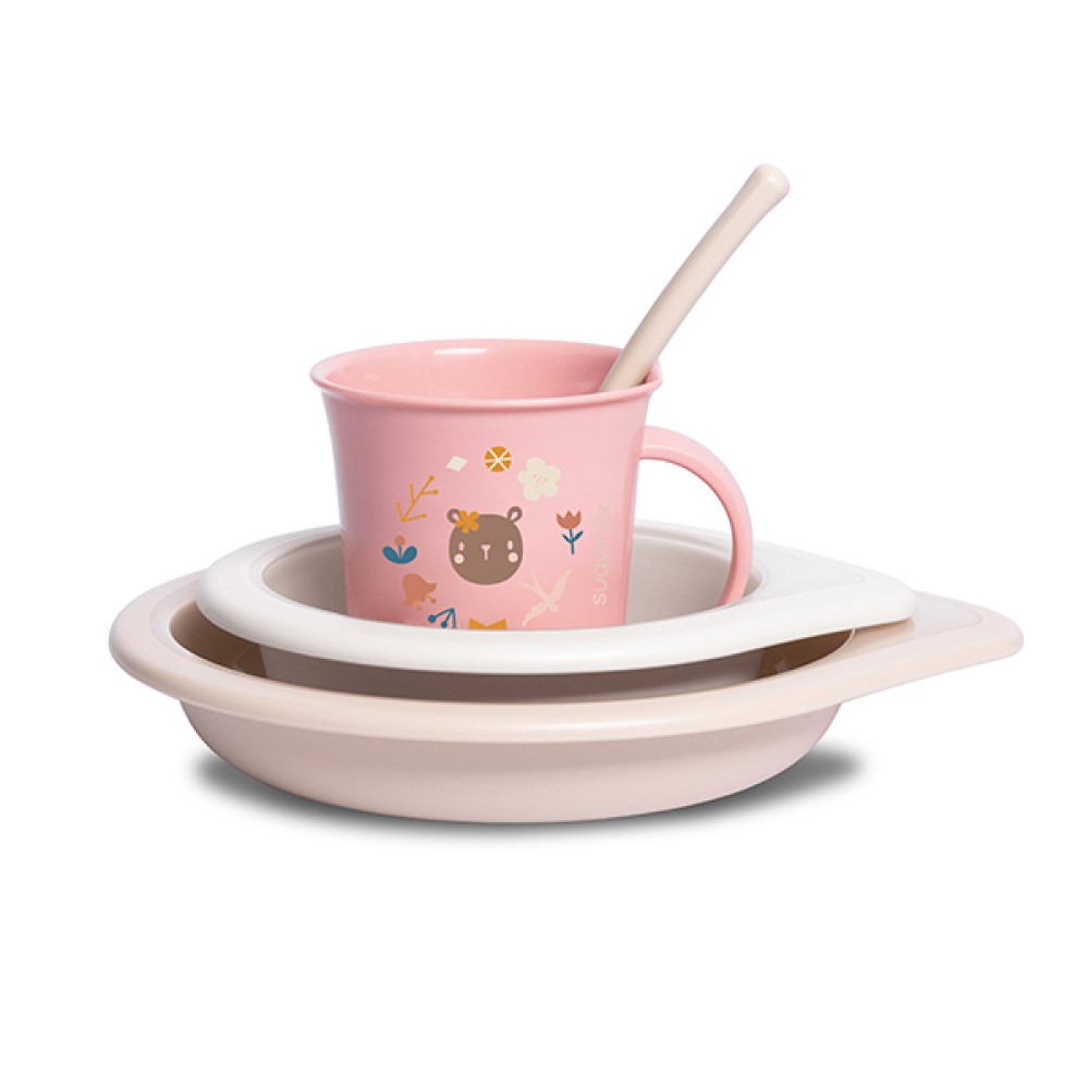 Suavinex Σετ Φαγητού "Forest" από Πλαστικό 4τμχ για 6+ μηνών Pink 3306792 - Image 1