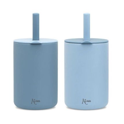 Kiokids Σετ Ποτήρια Σιλικόνης με Καλάμάκι 180ml | Σιέλ 3509