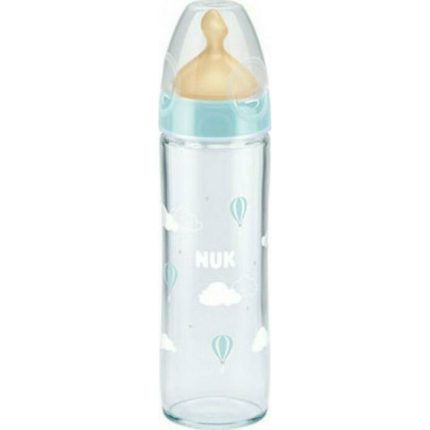 Nuk Μπιμπερό Γυάλινο Με Θηλή Καουτσούκ 240ml New Πράσινο 10745079