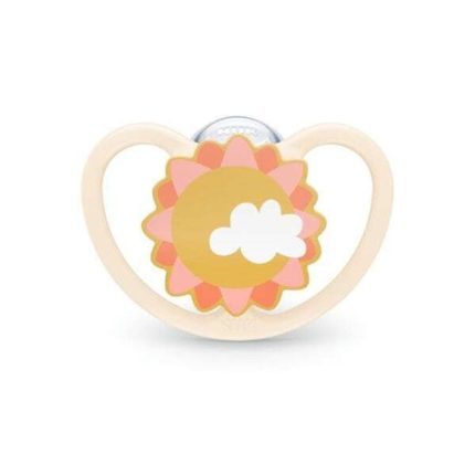 Nuk Πιπίλα Σιλικόνης Space 6-18m με Θήκη Μπεζ Ήλιος 10736385