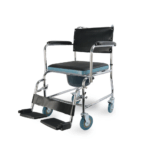 MedicalBrace Απλό μεταλλικό αμαξίδιο μπάνιου με WC και δερμάτινο κάθισμα MB.W2052