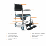 MedicalBrace Απλό μεταλλικό αμαξίδιο μπάνιου με WC MB.W2053 - Image 2